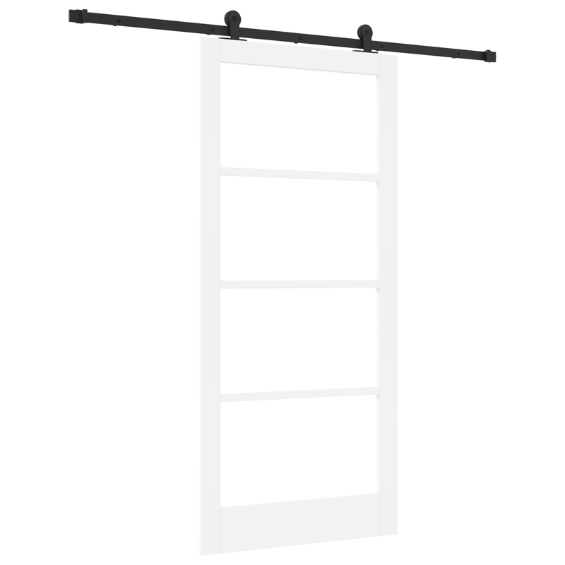 Casa si Gradina - Constructii - Usi interior, exterior si garaj - Usi interior - Usa glisanta  cu set de accesorii 'ORKDAL'Alb Lemn Solid & Sticla - Infinity.ro