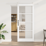 Casa si Gradina - Constructii - Usi interior, exterior si garaj - Usi interior - Usa Glisanta  cu Set de Feronerie "ORKDAL" Alb din Lemn Solid & Sticla - Infinity.ro