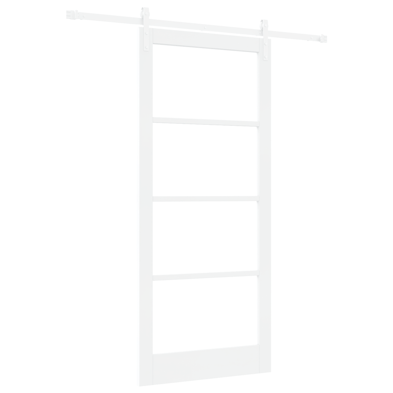 Casa si Gradina - Constructii - Usi interior, exterior si garaj - Usi interior - Usa Glisanta  cu Set de Feronerie "ORKDAL" Alb din Lemn Solid & Sticla - Infinity.ro