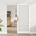 Casa si Gradina - Constructii - Usi interior, exterior si garaj - Usi interior - Usa Glisanta  cu Set de Feronerie "ORKDAL" Alb din Lemn Solid & Sticla - Infinity.ro