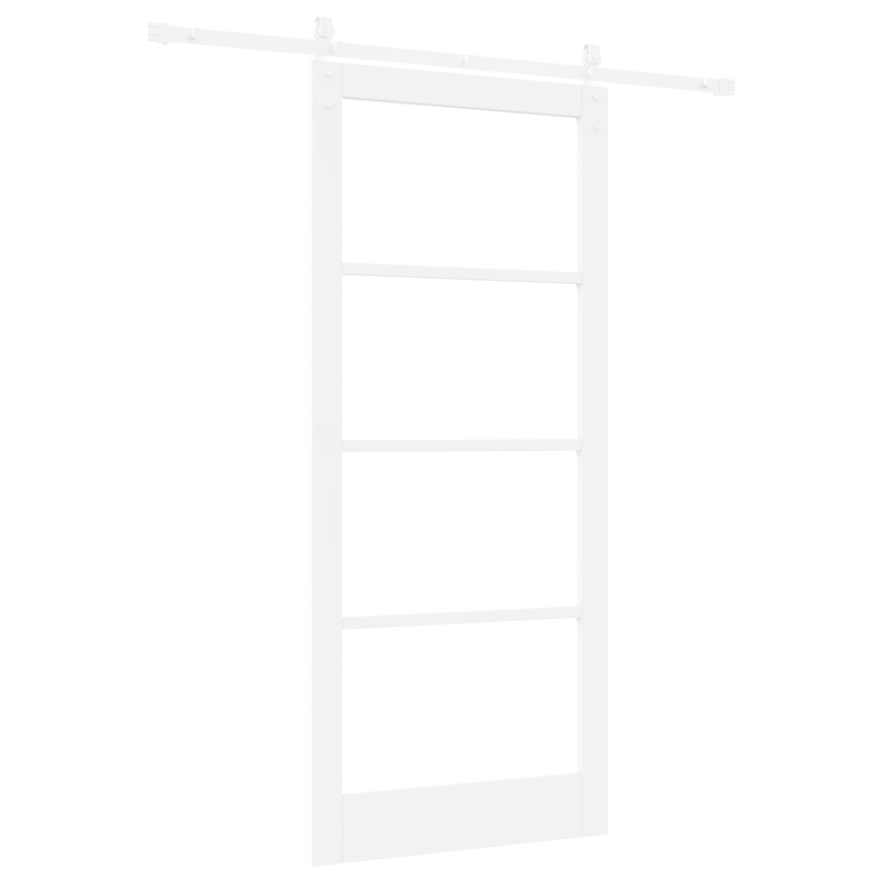Casa si Gradina - Constructii - Usi interior, exterior si garaj - Usi interior - Usa Glisanta  cu Set de Feronerie "ORKDAL" Alb din Lemn Solid & Sticla - Infinity.ro