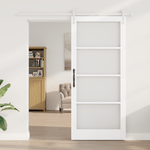 Casa si Gradina - Constructii - Usi interior, exterior si garaj - Usi interior - Usa glisanta  cu set de hardware "ORKDAL" Alb Lemn Masiv & Sticla - Infinity.ro