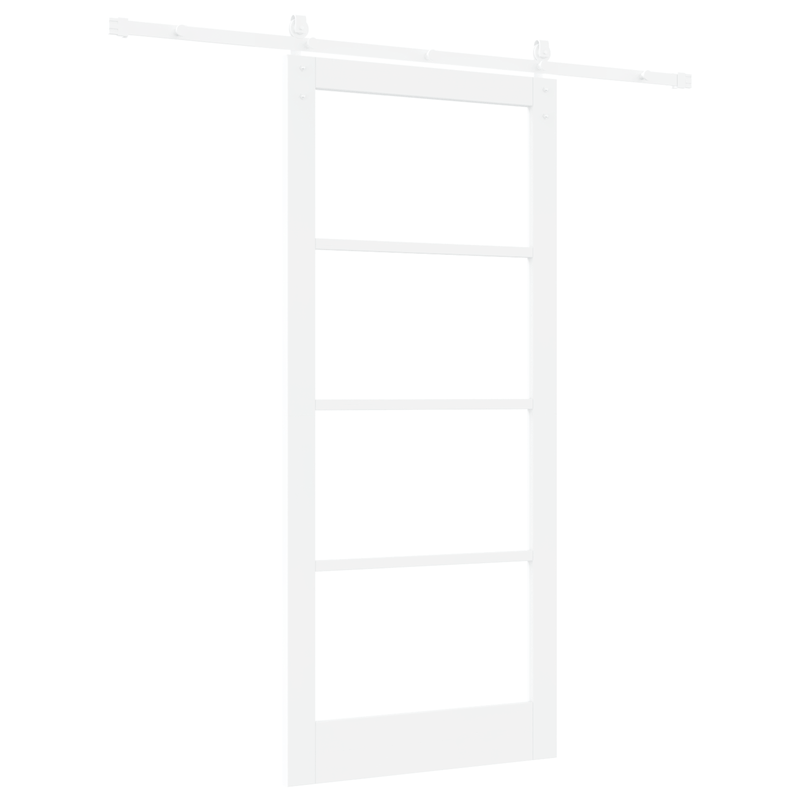 Casa si Gradina - Constructii - Usi interior, exterior si garaj - Usi interior - Usa glisanta  cu set de hardware "ORKDAL" Alb Lemn Masiv & Sticla - Infinity.ro
