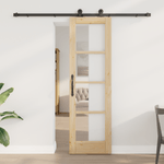 Casa si Gradina - Constructii - Usi interior, exterior si garaj - Usi interior - Usa glisanta  cu set de accesorii 'ORKDAL'Lemn masiv si sticla - Infinity.ro