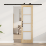 Casa si Gradina - Constructii - Usi interior, exterior si garaj - Usi interior - Usa glisanta  cu set de accesorii 'ORKDAL'Lemn masiv si sticla - Infinity.ro