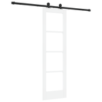 Casa si Gradina - Constructii - Usi interior, exterior si garaj - Usi interior - Usa Glisanta cu Set de Accesorii 'ORKDAL'Lemn Solid Alb&Sticla - Infinity.ro