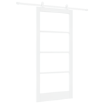 Casa si Gradina - Constructii - Usi interior, exterior si garaj - Usi interior - Usa glisanta  cu set de accesorii 'ORKDAL'Alb Lemn Solid & Sticla - Infinity.ro