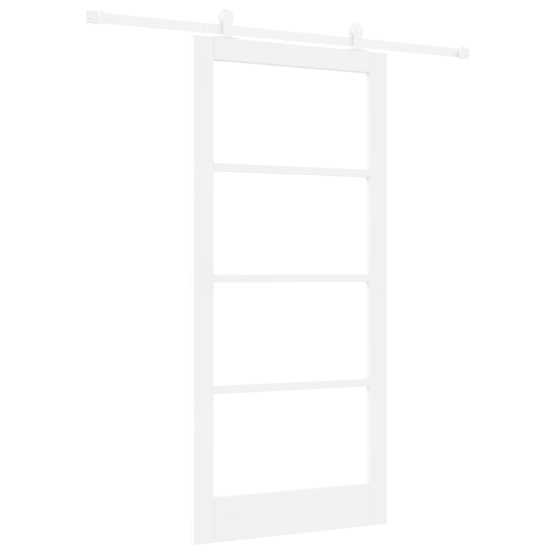 Casa si Gradina - Constructii - Usi interior, exterior si garaj - Usi interior - Usa glisanta  cu set de accesorii 'ORKDAL'Alb Lemn Solid & Sticla - Infinity.ro
