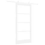 Casa si Gradina - Constructii - Usi interior, exterior si garaj - Usi interior - Usa glisanta  cu set de accesorii 'ORKDAL'Alb Lemn Solid & Sticla - Infinity.ro
