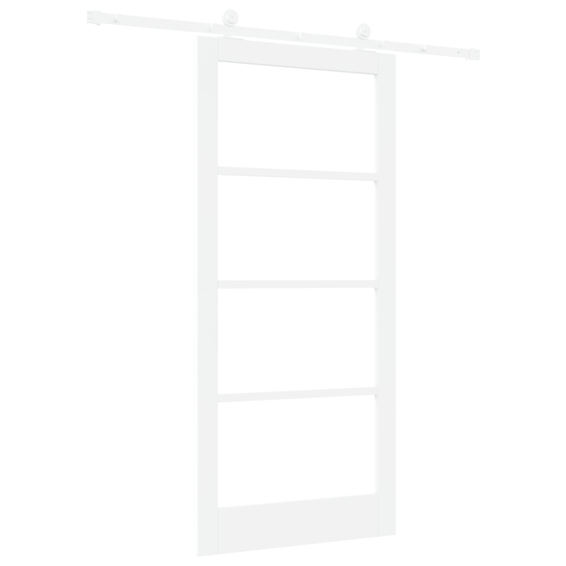 Casa si Gradina - Constructii - Usi interior, exterior si garaj - Usi interior - Usa glisanta  cu set de accesorii 'ORKDAL'Alb Lemn Solid & Sticla - Infinity.ro