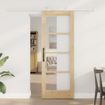 Casa si Gradina - Constructii - Usi interior, exterior si garaj - Usi interior - Usa glisanta  cu set de hardware 'ORKDAL'Lemn solid si sticla - Infinity.ro