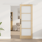 Casa si Gradina - Constructii - Usi interior, exterior si garaj - Usi interior - Usa glisanta  cu set de hardware 'ORKDAL'Lemn solid si sticla - Infinity.ro