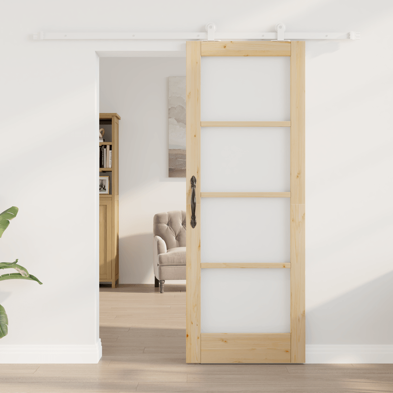 Casa si Gradina - Constructii - Usi interior, exterior si garaj - Usi interior - Usa glisanta  cu set de hardware 'ORKDAL'Lemn solid si sticla - Infinity.ro