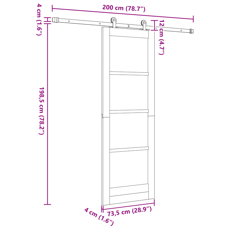 Casa si Gradina - Constructii - Usi interior, exterior si garaj - Usi interior - Usa glisanta  cu set de hardware 'ORKDAL'Lemn solid si sticla - Infinity.ro