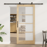 Casa si Gradina - Constructii - Usi interior, exterior si garaj - Usi interior - Usa glisanta  cu set de hardware 'ORKDAL'Lemn masiv & Sticla - Infinity.ro