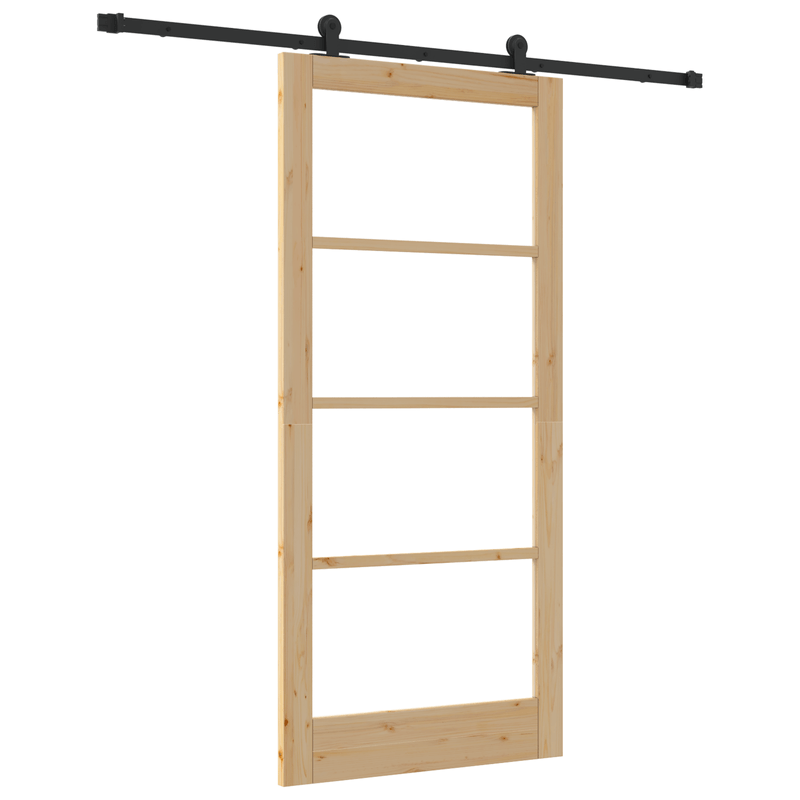 Casa si Gradina - Constructii - Usi interior, exterior si garaj - Usi interior - Usa glisanta  cu set de hardware 'ORKDAL'Lemn masiv & Sticla - Infinity.ro