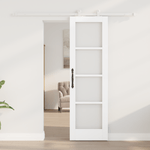 Casa si Gradina - Constructii - Usi interior, exterior si garaj - Usi interior - Usa Glisanta  cu Set de Hardware 'ORKDAL'Alb Lemn Masiv si Sticla - Infinity.ro