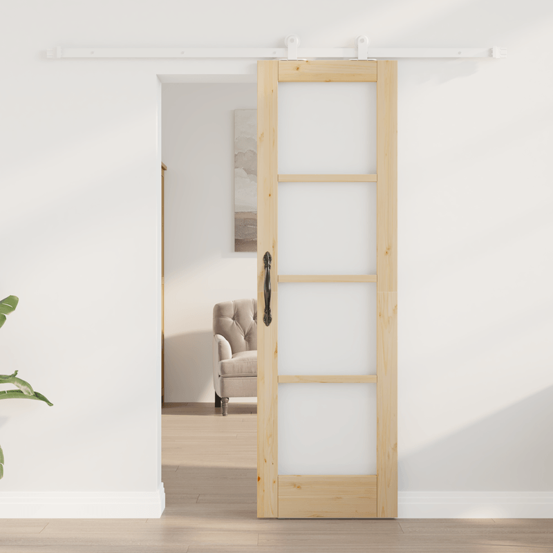 Casa si Gradina - Constructii - Usi interior, exterior si garaj - Usi interior - Usa Glisanta  cu Set de Accesorii 'ORKDAL'Lemn Solid & Sticla - Infinity.ro