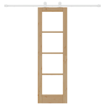 Casa si Gradina - Constructii - Usi interior, exterior si garaj - Usi interior - Usa Glisanta  cu Set de Accesorii 'ORKDAL'Lemn Solid & Sticla - Infinity.ro