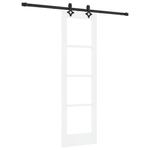 Casa si Gradina - Constructii - Usi interior, exterior si garaj - Usi interior - Usa glisanta  cu set de accesorii "ORKDAL" Alb Lemn Masiv si Sticla - Infinity.ro