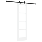 Casa si Gradina - Constructii - Usi interior, exterior si garaj - Usi interior - Usa glisanta  cu set de accesorii "ORKDAL" Alb Lemn Masiv si Sticla - Infinity.ro