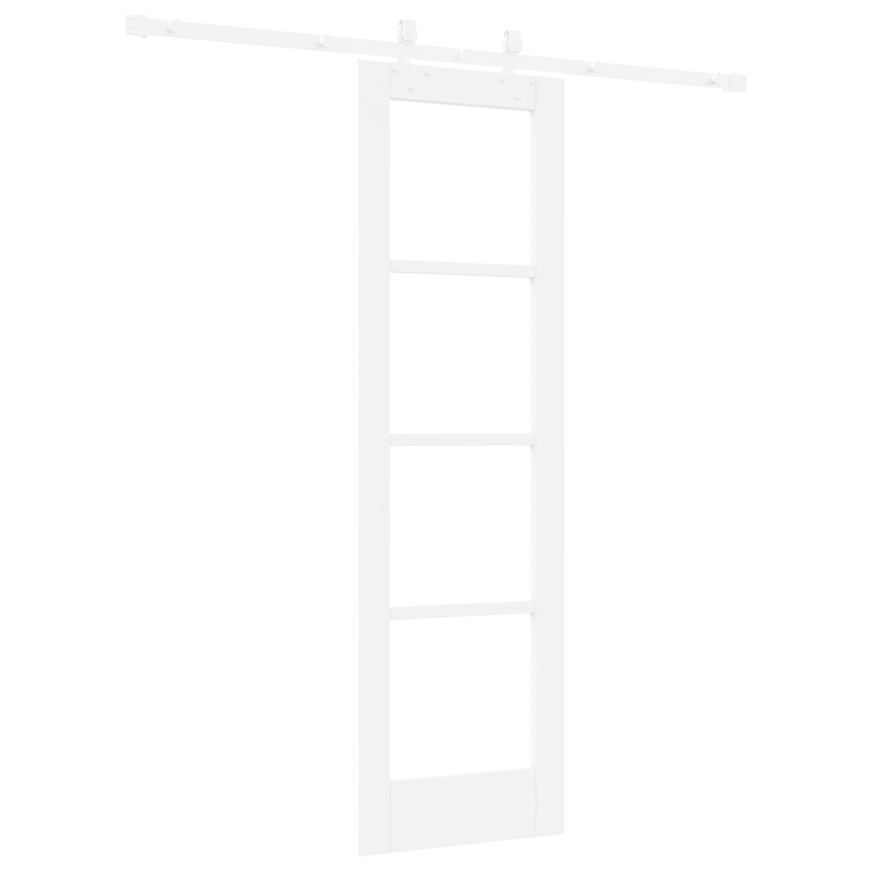Casa si Gradina - Constructii - Usi interior, exterior si garaj - Usi interior - Set Usa Glisanta cu Accesorii Alb 61x198.5 cm Lemn Masiv Pin - Infinity.ro