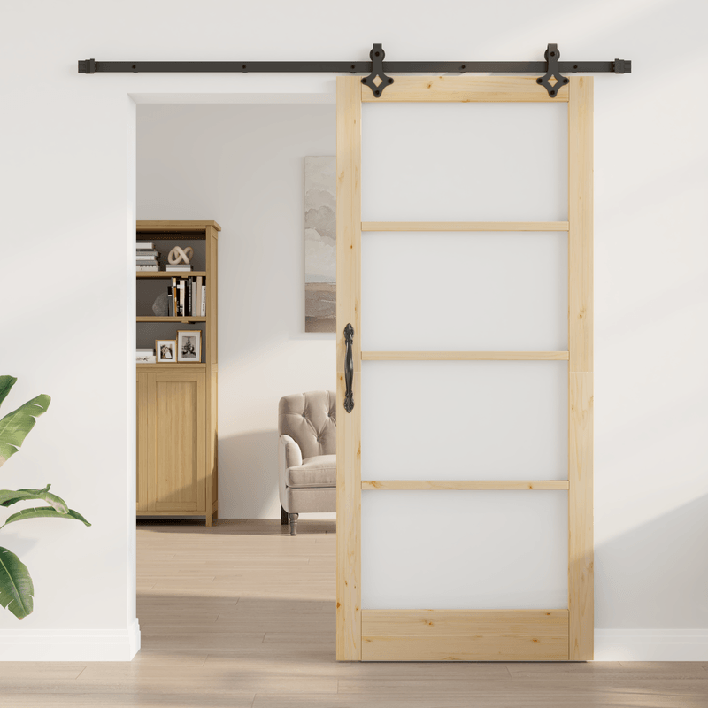 Casa si Gradina - Constructii - Usi interior, exterior si garaj - Usi interior - Usa glisanta  cu set de accesorii 'ORKDAL'din lemn masiv si sticla - Infinity.ro
