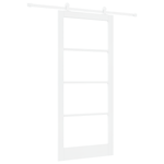 Casa si Gradina - Constructii - Usi interior, exterior si garaj - Usi interior - Usa glisanta  cu set de hardware 'ORKDAL'Lemn solid alb si sticla - Infinity.ro