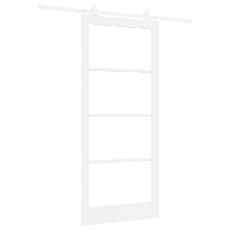 Casa si Gradina - Constructii - Usi interior, exterior si garaj - Usi interior - Usa glisanta  cu set de hardware 'ORKDAL'Lemn solid alb si sticla - Infinity.ro