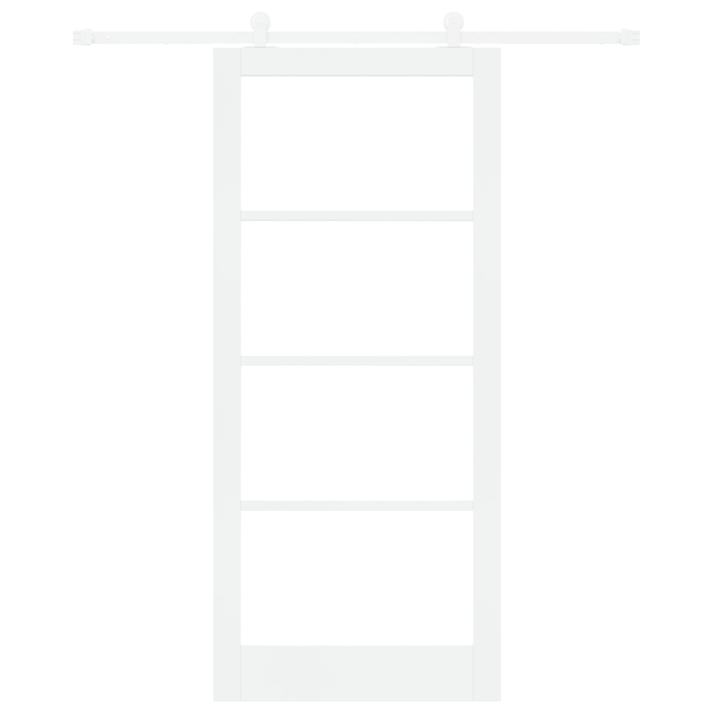 Casa si Gradina - Constructii - Usi interior, exterior si garaj - Usi interior - Usa glisanta  cu set de hardware 'ORKDAL'Lemn solid alb si sticla - Infinity.ro