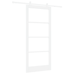 Casa si Gradina - Constructii - Usi interior, exterior si garaj - Usi interior - Usa glisanta  cu set de hardware 'ORKDAL'Lemn solid alb si sticla - Infinity.ro