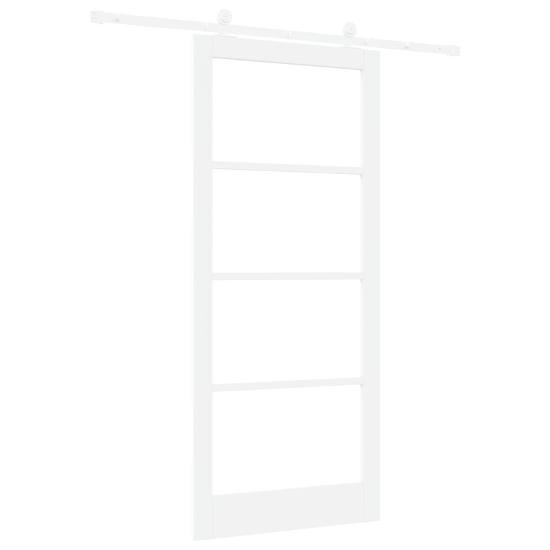 Casa si Gradina - Constructii - Usi interior, exterior si garaj - Usi interior - Usa glisanta  cu set de hardware 'ORKDAL'Lemn solid alb si sticla - Infinity.ro