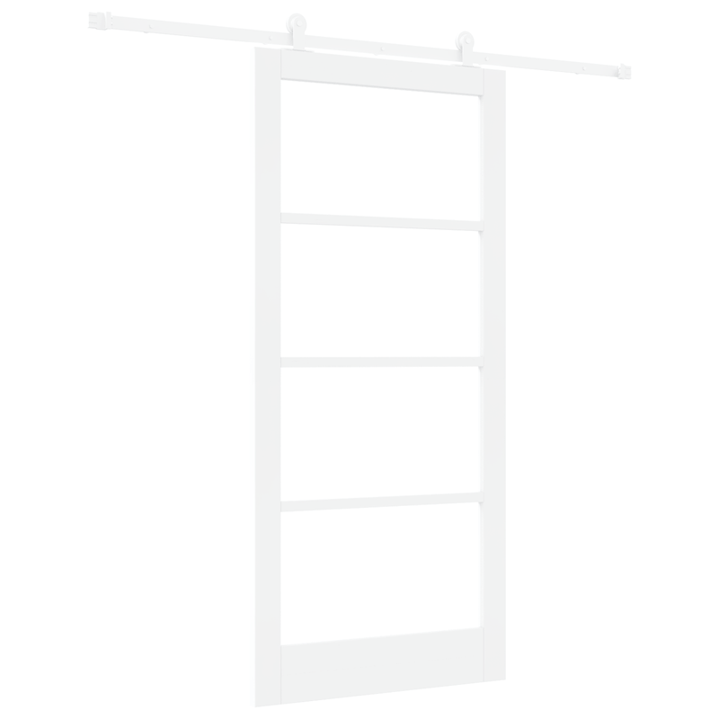 Casa si Gradina - Constructii - Usi interior, exterior si garaj - Usi interior - Usa glisanta  cu set hardware 'ORKDAL'Lemn solid alb si sticla - Infinity.ro