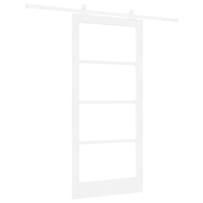 Casa si Gradina - Constructii - Usi interior, exterior si garaj - Usi interior - Usa glisanta  cu set hardware 'ORKDAL'Lemn solid alb si sticla - Infinity.ro