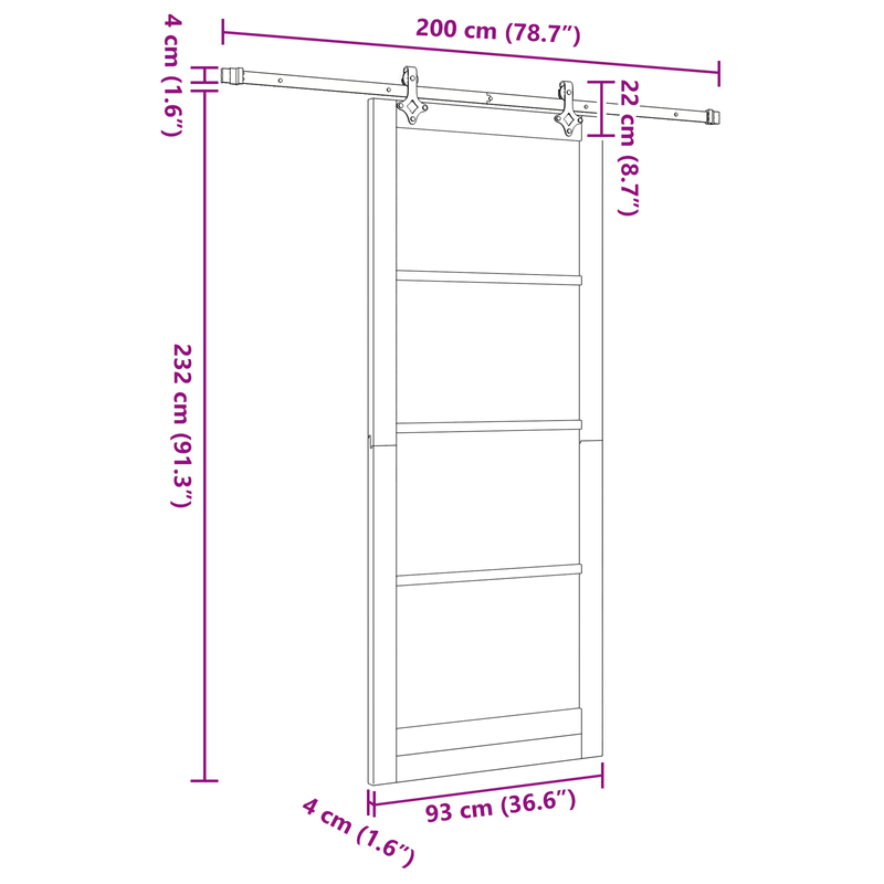 Casa si Gradina - Constructii - Usi interior, exterior si garaj - Usi interior - Set usi glisante  cu hardware alb 93x232 cm din lemn masiv de pin - Infinity.ro