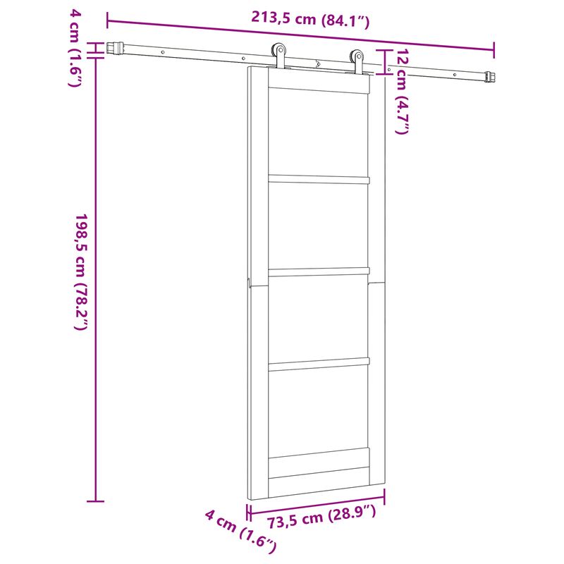 Casa si Gradina - Constructii - Usi interior, exterior si garaj - Usi interior - Usa glisanta  cu set de accesorii 'ORKDAL'73.5x198.5 cm - Infinity.ro