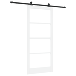 Casa si Gradina - Constructii - Usi interior, exterior si garaj - Usi interior - Usa glisanta  cu set de hardware 'ORKDAL'Lemn solid alb & sticla - Infinity.ro