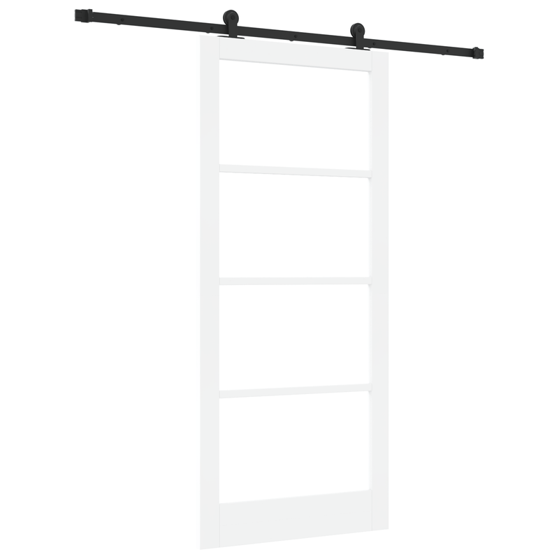 Casa si Gradina - Constructii - Usi interior, exterior si garaj - Usi interior - Usa glisanta  cu set de hardware 'ORKDAL'Lemn solid alb & sticla - Infinity.ro