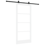 Casa si Gradina - Constructii - Usi interior, exterior si garaj - Usi interior - Usa glisanta  cu set de hardware 'ORKDAL'Lemn solid alb & sticla - Infinity.ro