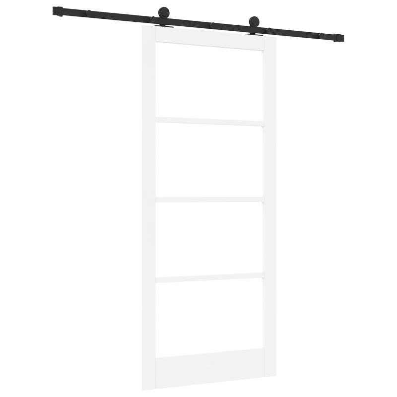 Casa si Gradina - Constructii - Usi interior, exterior si garaj - Usi interior - Usa glisanta  cu set de hardware 'ORKDAL'Lemn solid alb & sticla - Infinity.ro