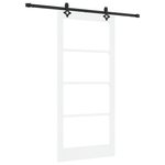 Casa si Gradina - Constructii - Usi interior, exterior si garaj - Usi interior - Usa Glisanta  cu Set de Accesorii "ORKDAL" Lemn Masiv Alb si Sticla - Infinity.ro