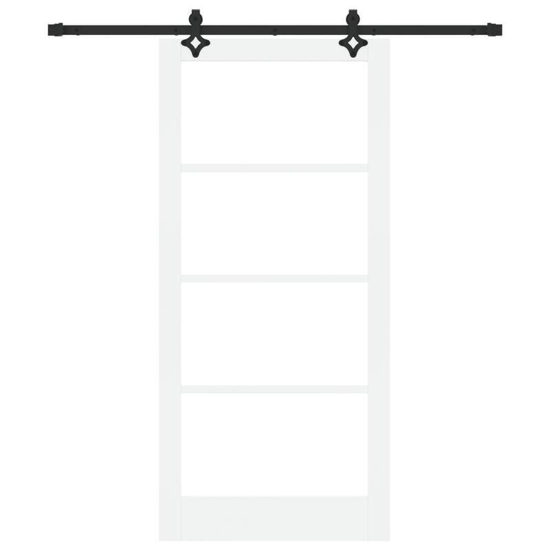 Casa si Gradina - Constructii - Usi interior, exterior si garaj - Usi interior - Usa Glisanta  cu Set de Accesorii "ORKDAL" Lemn Masiv Alb si Sticla - Infinity.ro