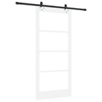 Casa si Gradina - Constructii - Usi interior, exterior si garaj - Usi interior - Usa Glisanta  cu Set de Accesorii "ORKDAL" Lemn Masiv Alb si Sticla - Infinity.ro
