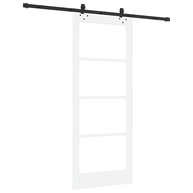 Casa si Gradina - Constructii - Usi interior, exterior si garaj - Usi interior - Usa glisanta  cu set hardware "ORKDAL" Alb Lemn Solid si Sticla - Infinity.ro