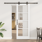 Casa si Gradina - Constructii - Usi interior, exterior si garaj - Usi interior - Usa Glisanta  cu Set Hardware 'ORKDAL'Alb Lemn Masiv & Sticla - Infinity.ro