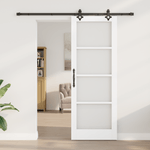 Casa si Gradina - Constructii - Usi interior, exterior si garaj - Usi interior - Usa Glisanta  cu Set Hardware 'ORKDAL'Alb Lemn Masiv & Sticla - Infinity.ro