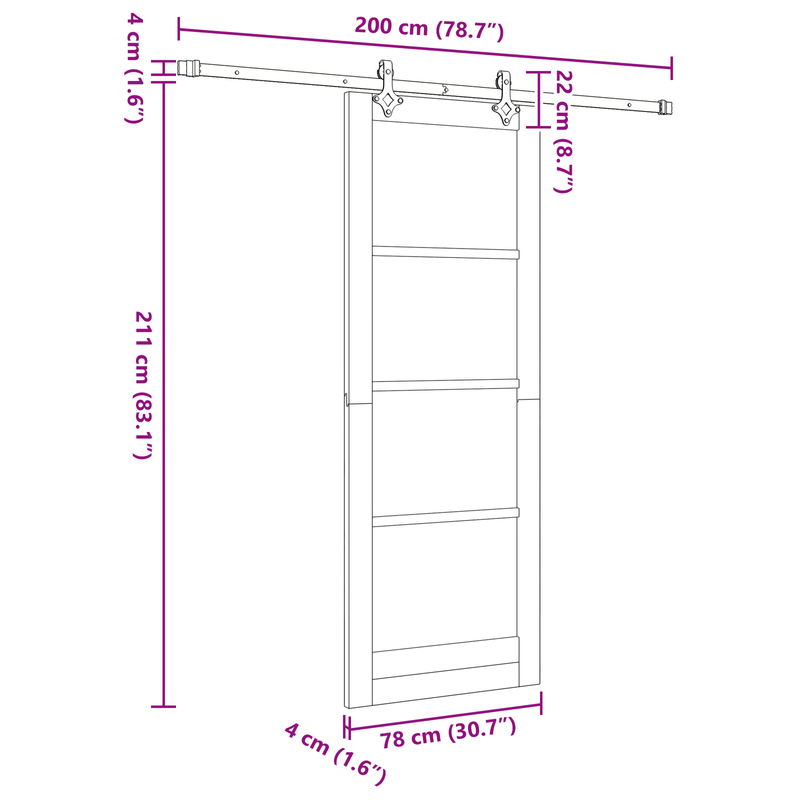 Casa si Gradina - Constructii - Usi interior, exterior si garaj - Usi interior - Usa Glisanta  cu Set Hardware 'ORKDAL'Alb Lemn Masiv & Sticla - Infinity.ro