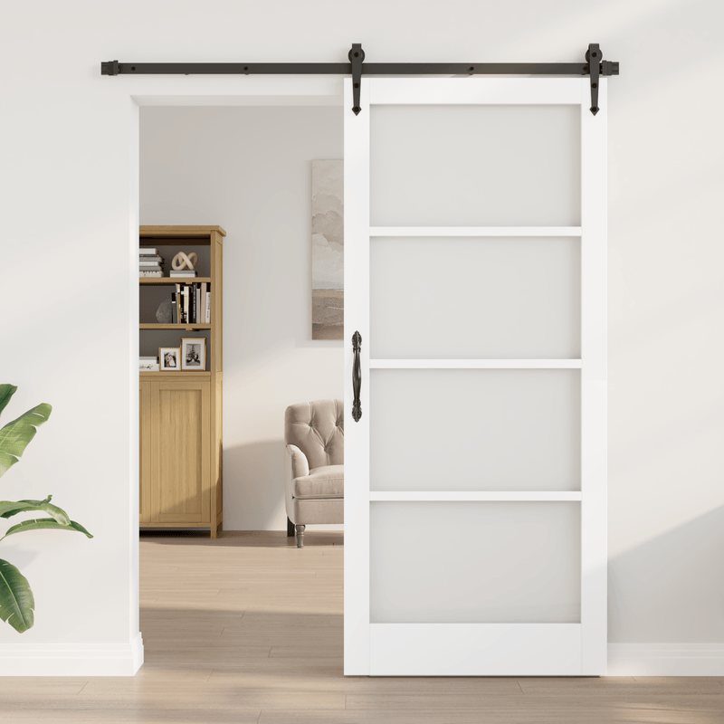 Casa si Gradina - Constructii - Usi interior, exterior si garaj - Usi interior - Usa Glisanta  cu Set de Accesorii Alb 93x211 cm Lemn Masiv din Pin - Infinity.ro
