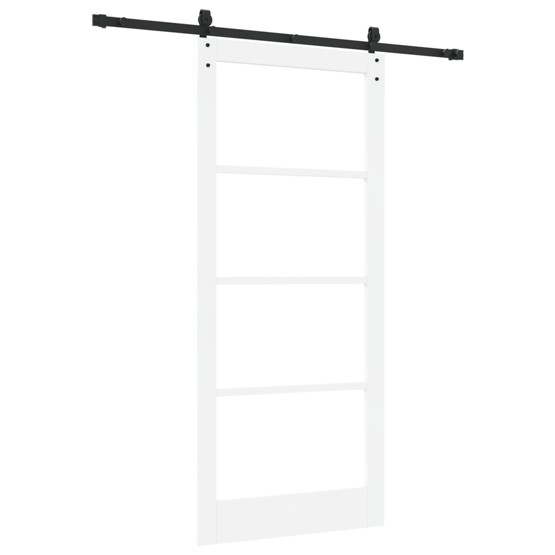 Casa si Gradina - Constructii - Usi interior, exterior si garaj - Usi interior - Usa Glisanta  cu Set de Accesorii Alb 93x211 cm Lemn Masiv din Pin - Infinity.ro