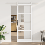 Casa si Gradina - Constructii - Usi interior, exterior si garaj - Usi interior - Set usa glisanta  cu kit de montaj Alb 93x232 cm Lemn Solid Pin - Infinity.ro